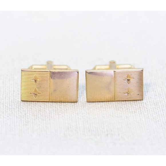 Vintage Geometric Rectangular Cuff Links - H1 - Picture 1 of 3